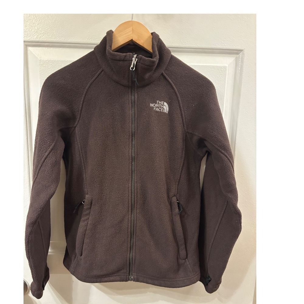 The North Face TKA 100 Fleece Jacket Kids Brown Full Zip Mock Neck Sweater XL